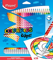 Карандаши 24 цвета Maped "Color peps Oops" стираемые, пластиковые