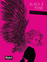 Блокнот MyArt "Крылья. Black&Pink" линия