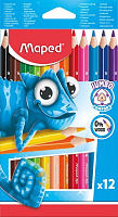 Карандаши 12 цветов Maped "Pulse" Jumbo, трехгранные, утолщенные, пластиковые