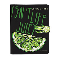 Дневник 1-11 класс интегральный переплёт "JUICY LIFE. ЛАЙМ" кожзам, с магнитным хлястиком