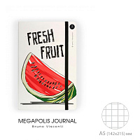 Бизнес-блокнот А5  100 л. "MEGAPOLIS JOURNAL. FRESH & FRUITY", на резинке