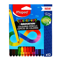 Карандаши 12 цветов Maped "INFINITY", треугольные, ударопрочные