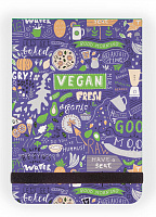Бизнес-блокнот А6  100 л. "MEGAPOLIS JOURNAL. VEGAN. Черничный смузи", на резинке