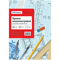 Бумага масштабно-координатная А3 10 л. (голубая) в папке