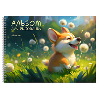 Альбом для рисования 40 л гребень Щенок корги