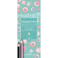 Карандаши 10 цветов Bruno Visconti "HAPPYCOLOR" металлизированные, ассорти