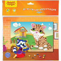 Аппликация жемчужная Мульти-Пульти "Кот", 21х29,5см
