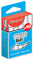 Мел белый Maped, 10 штук, круглый, картонная коробка