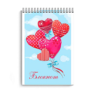 Блокнот А7 40 л гребень, Сердца