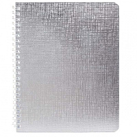 Тетрадь 48 л  гребень, бумвинил,  Metallic. серебро