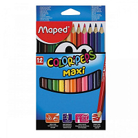 Карандаши 12 цветов Maped "Color peps" утолщенные, дерево