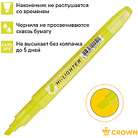 Текстовыделитель Crown "Multi Hi-Lighter" желтый, 1-4мм