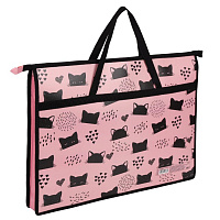 Папка А3 для чертежей и рисунков, с ручками "Cat Pattern", пластик