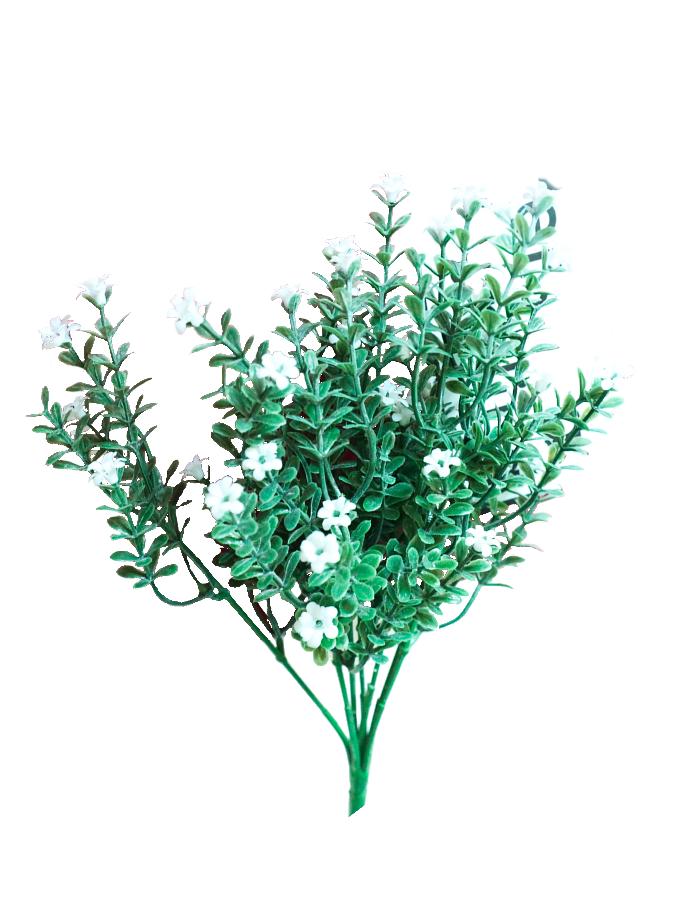 Ветка искусственных цветов "Белая" из полиэтилена, 29х10х10 см