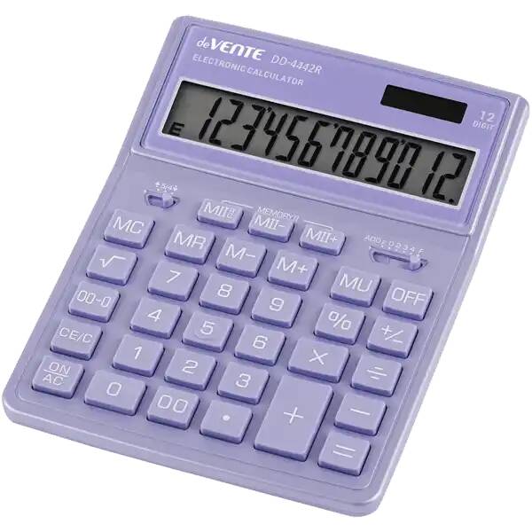 Калькулятор "deVENTE" DD-4442P 12 разрядный, настольный, пастельный сиреневый