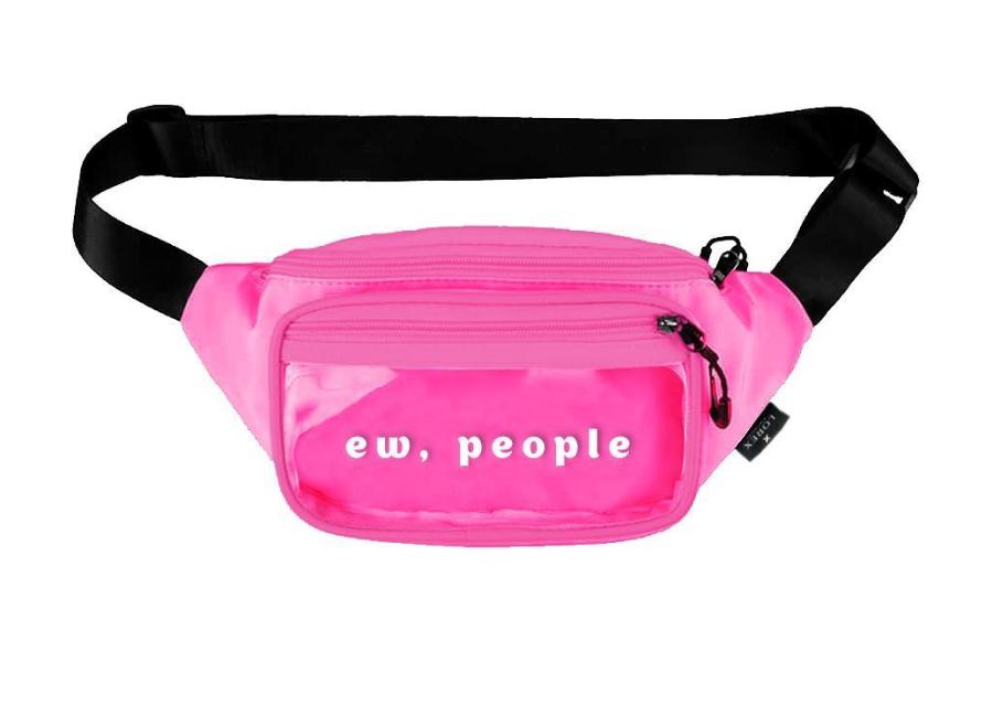 Сумка поясная  "MINI EW, PEOPLE", розовая, 24х11х6 см