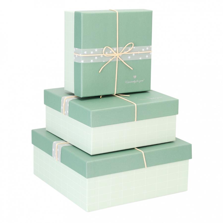 Подарочная коробка "Classic" зеленый, 26,5х26,5х11,5 см (3)