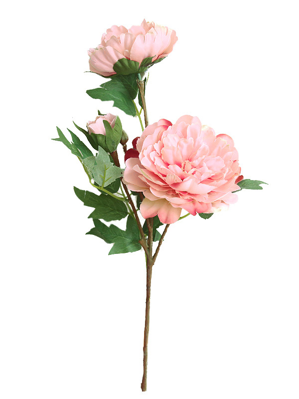 Искусственный цветок "Абрикосовый пион" (искусственный шелк, полиэтилен), 52х20х15 см