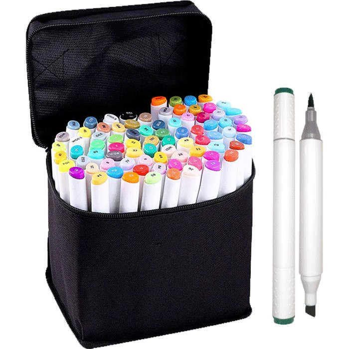 Набор маркеров для скетчинга deVENTE "Emotion", 80 цветов, 2-5 мм, двусторонние, в текстильной сумке