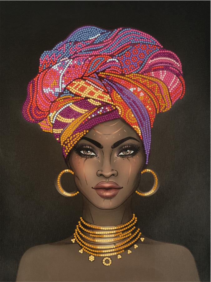 Мозаика алмазная "Африканская девушка", 30 х 40 см