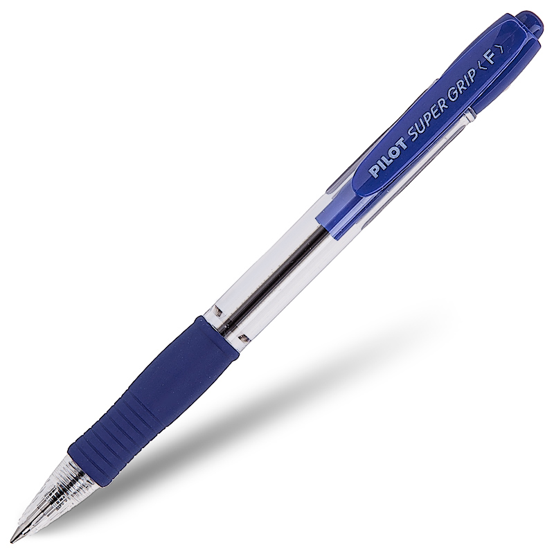 Ручка шариковая автоматическая PILOT "Super Grip" 0,7 мм, грип, синяя
