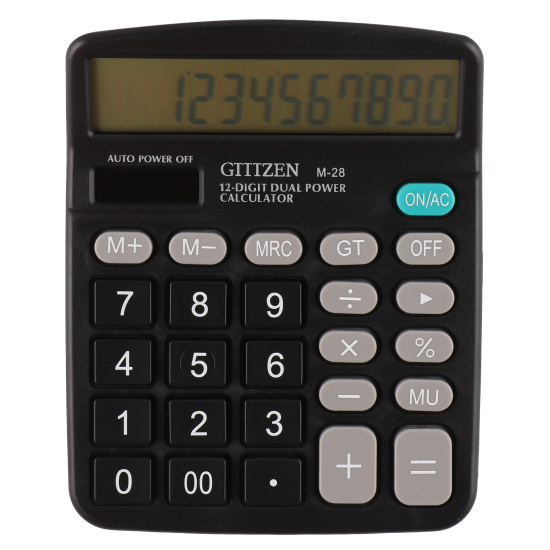 Калькулятор "GTTTZEN M-28" 12 разрядный, настольный, черный