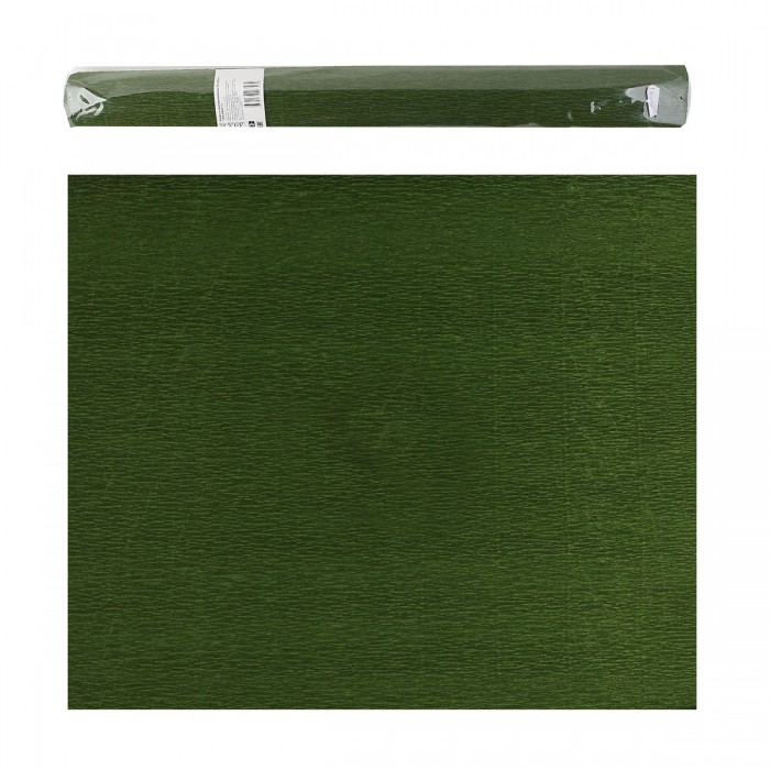 Цветная бумага креповая  рулон 50х250 мм 80г/м , зеленая