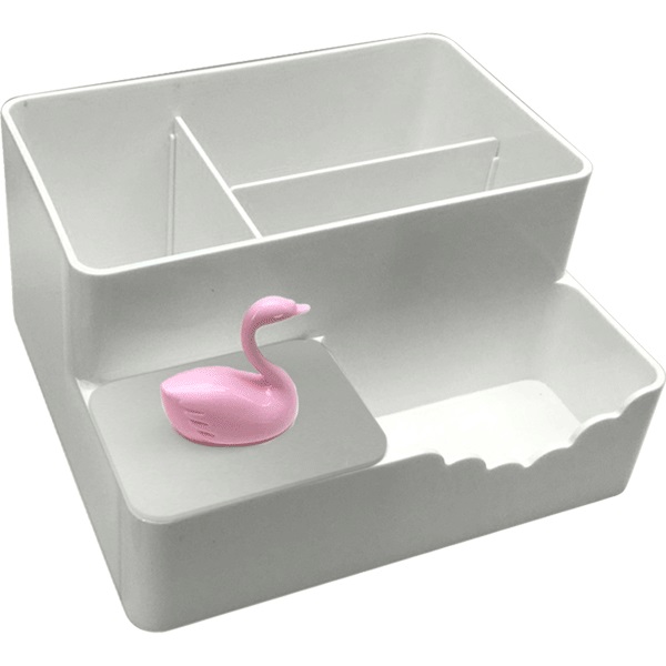 Подставка настольная для канцелярских принадлежностей 4 отделения deVENTE "Pink Swan", белая