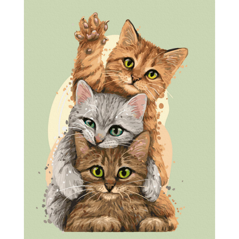 Картина по номерам "Весёлые котятки", 40х50 см