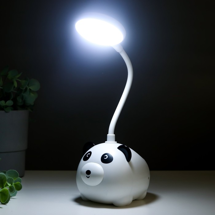 Лампа настольная WT+BK LED 5Вт USB бело-черный 9х12х34 см 