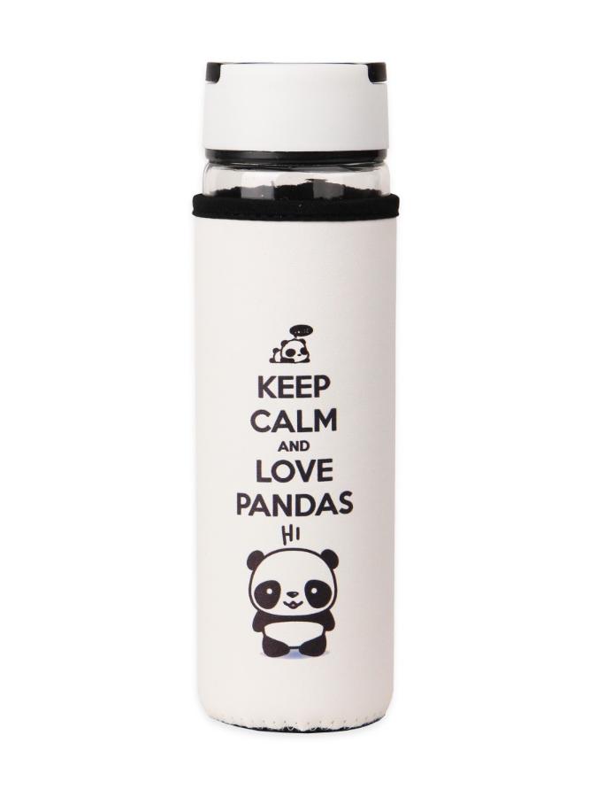 Бутылка 500 мл "Приветливая панда", в чехле