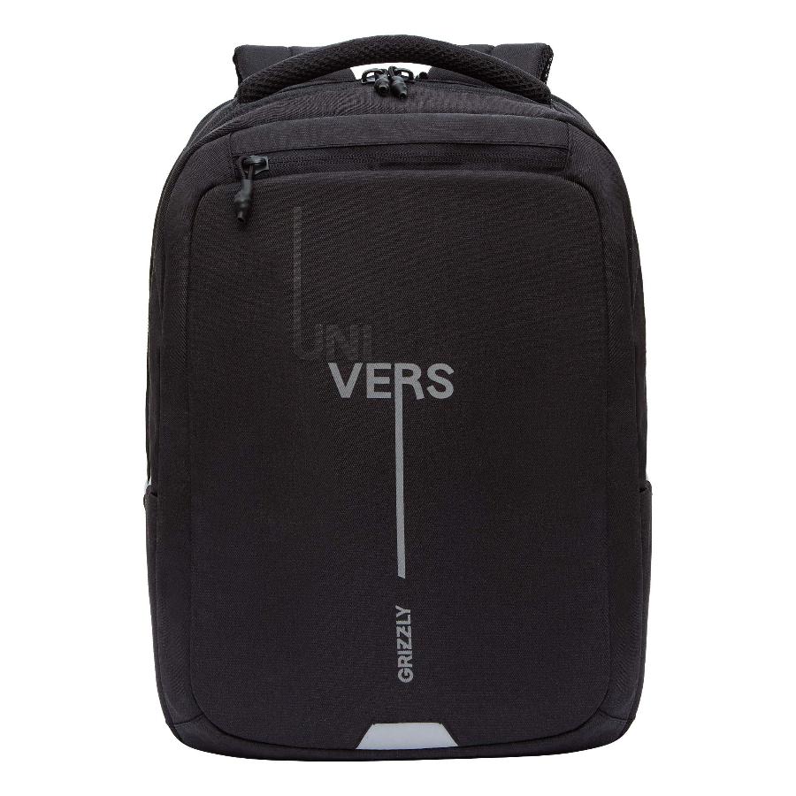 Рюкзак GRIZZLY "Univers", с отделением для ноутбука, черный-серый