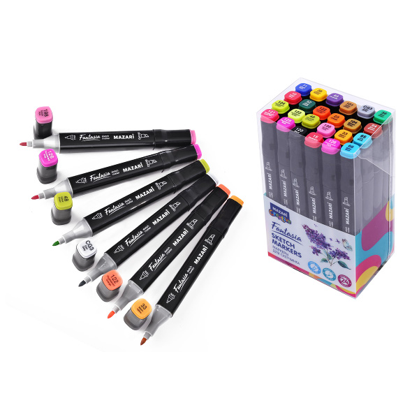 Набор маркеров для скетчинга Fantasia Main colors, 24 цвета, 3-6,2 мм, двусторонние
