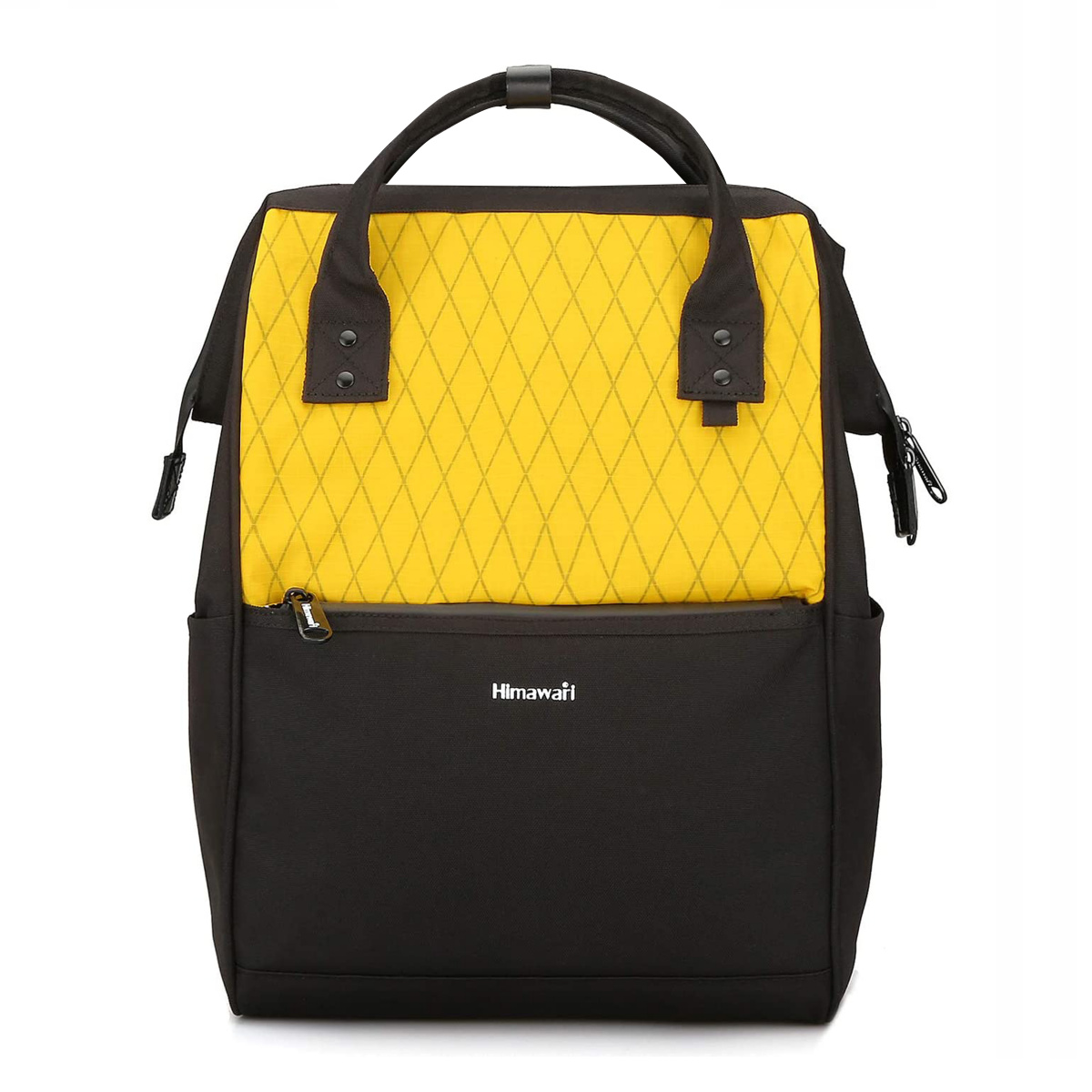 Рюкзак черный/желтый, ткань, 1 отделение HIMAWARI, USB-порт