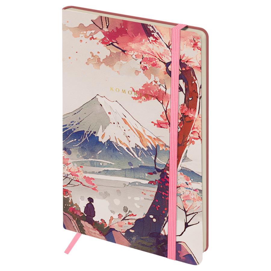 Книжка записная А5 80 л "Sakura. Lonely mountain", с резинкой, блок в линию