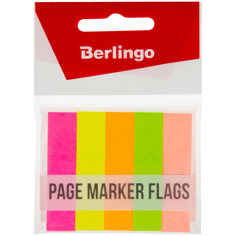 Закладки самоклеящиеся Berlingo 50х12 мм, 50л. 5 цвета неон (бумага)