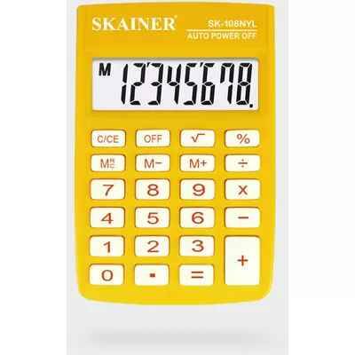 Калькулятор SK-108NWH, карманный, 8-ми разрядный, желтый